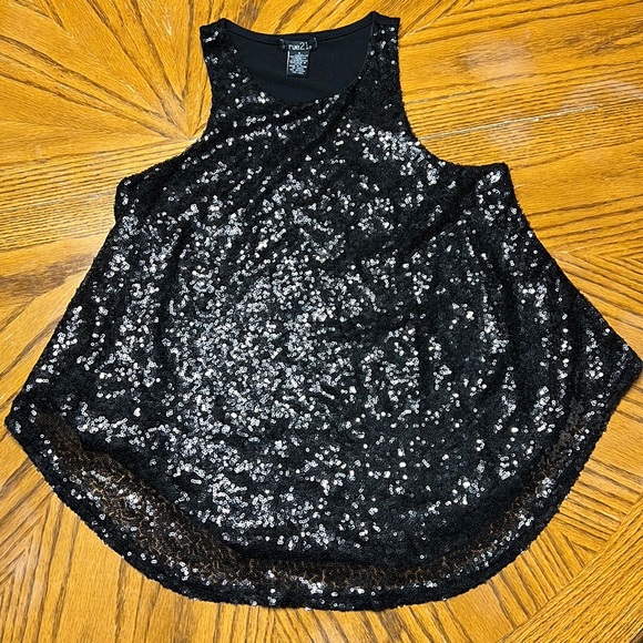 Rue 21 black sequin shirt. - Picture 2 of 5